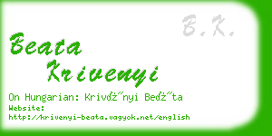 beata krivenyi business card